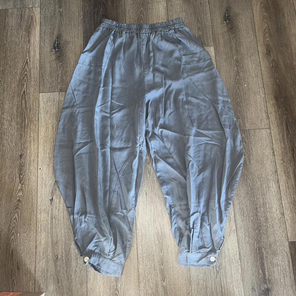 Tina Stephens Women's Slate Rosie Tencel Button Bottom Pant One Size NWT